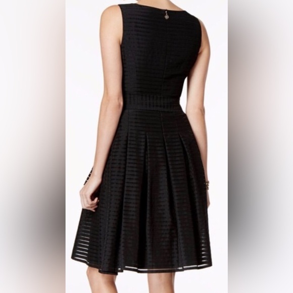 Tommy Hilfiger Black Illusion Strip Fit and Flare Dress - Picture 2 of 10